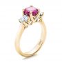 18k Yellow Gold 18k Yellow Gold Custom Pink And White Sapphire Engagement Ring - Three-Quarter View -  100863 - Thumbnail