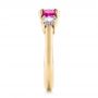 18k Yellow Gold 18k Yellow Gold Custom Pink And White Sapphire Engagement Ring - Side View -  100863 - Thumbnail