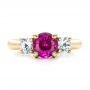 18k Yellow Gold 18k Yellow Gold Custom Pink And White Sapphire Engagement Ring - Top View -  100863 - Thumbnail