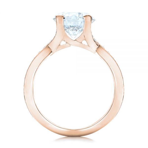 14k Rose Gold 14k Rose Gold Custom Diamond Engagement Ring - Front View -  102065