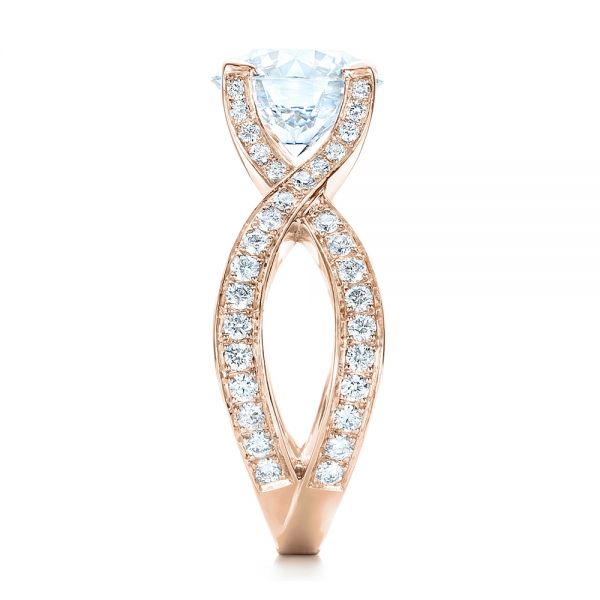 14k Rose Gold 14k Rose Gold Custom Diamond Engagement Ring - Side View -  102065