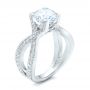 14k White Gold 14k White Gold Custom Diamond Engagement Ring - Three-Quarter View -  102065 - Thumbnail
