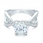 14k White Gold 14k White Gold Custom Diamond Engagement Ring - Flat View -  102065 - Thumbnail