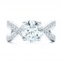 18k White Gold 18k White Gold Custom Diamond Engagement Ring - Top View -  102065 - Thumbnail