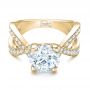 18k Yellow Gold 18k Yellow Gold Custom Diamond Engagement Ring - Flat View -  102065 - Thumbnail