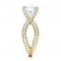 18k Yellow Gold 18k Yellow Gold Custom Diamond Engagement Ring - Side View -  102065 - Thumbnail