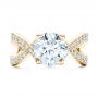 18k Yellow Gold 18k Yellow Gold Custom Diamond Engagement Ring - Top View -  102065 - Thumbnail
