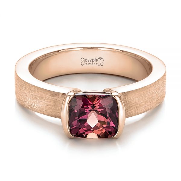 14k Rose Gold 14k Rose Gold Custom Sapphire Engagment Ring - Flat View -  100805