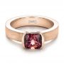 14k Rose Gold 14k Rose Gold Custom Sapphire Engagment Ring - Flat View -  100805 - Thumbnail