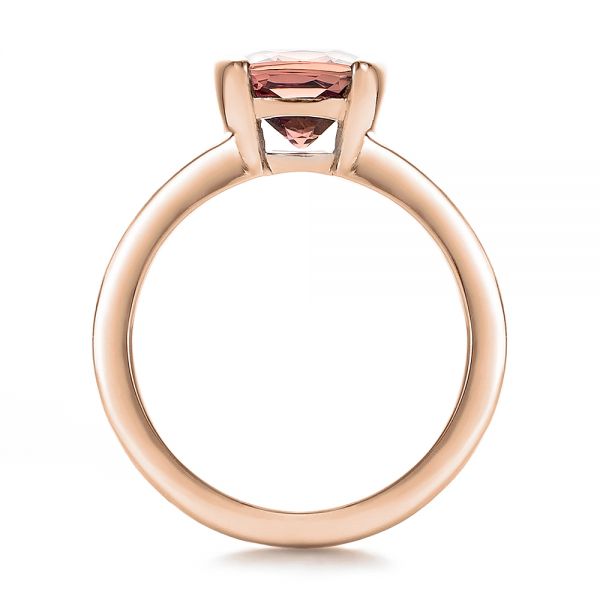 18k Rose Gold 18k Rose Gold Custom Sapphire Engagment Ring - Front View -  100805