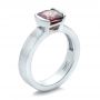 14k White Gold 14k White Gold Custom Sapphire Engagment Ring - Three-Quarter View -  100805 - Thumbnail
