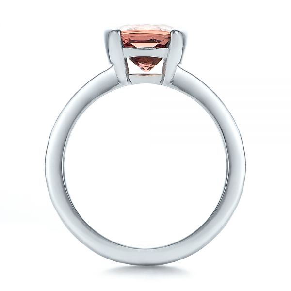 Platinum Custom Sapphire Engagment Ring - Front View - 100805