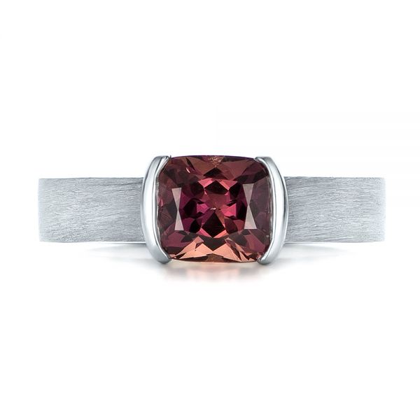 Platinum Custom Sapphire Engagment Ring - Top View - 100805