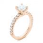 14k Rose Gold 14k Rose Gold Custom Princess Cut Diamond Classic Engagement Ring - Three-Quarter View -  104251 - Thumbnail