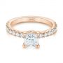 18k Rose Gold 18k Rose Gold Custom Princess Cut Diamond Classic Engagement Ring - Flat View -  104251 - Thumbnail