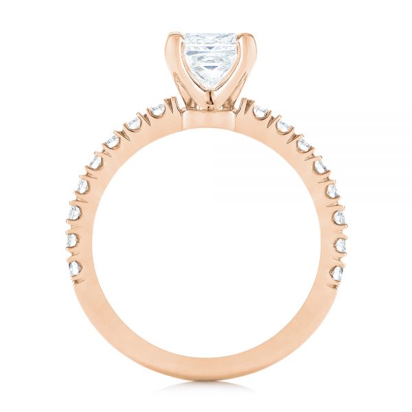 14k Rose Gold 14k Rose Gold Custom Princess Cut Diamond Classic Engagement Ring - Front View - 104251