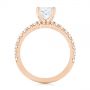 14k Rose Gold 14k Rose Gold Custom Princess Cut Diamond Classic Engagement Ring - Front View -  104251 - Thumbnail