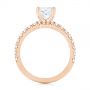 14k Rose Gold 14k Rose Gold Custom Princess Cut Diamond Classic Engagement Ring - Front View -  104251 - Thumbnail