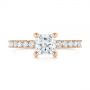 14k Rose Gold 14k Rose Gold Custom Princess Cut Diamond Classic Engagement Ring - Top View -  104251 - Thumbnail