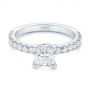 18k White Gold 18k White Gold Custom Princess Cut Diamond Classic Engagement Ring - Flat View -  104251 - Thumbnail