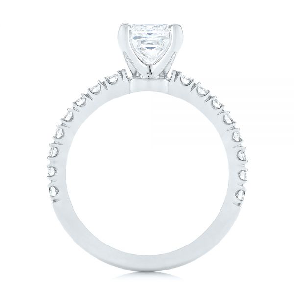 Platinum Custom Princess Cut Diamond Classic Engagement Ring - Front View - 104251