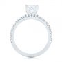 18k White Gold 18k White Gold Custom Princess Cut Diamond Classic Engagement Ring - Front View -  104251 - Thumbnail