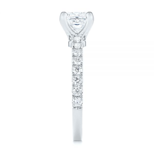  Platinum Custom Princess Cut Diamond Classic Engagement Ring - Side View -  104251