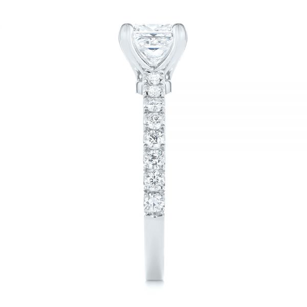 Platinum Custom Princess Cut Diamond Classic Engagement Ring - Side View - 104251
