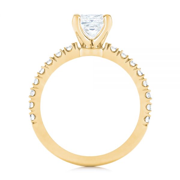 18k Yellow Gold 18k Yellow Gold Custom Princess Cut Diamond Classic Engagement Ring - Front View -  104251