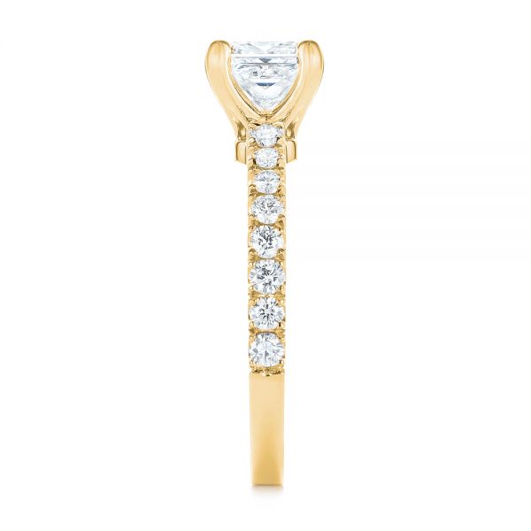 18k Yellow Gold 18k Yellow Gold Custom Princess Cut Diamond Classic Engagement Ring - Side View - 104251
