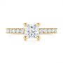 18k Yellow Gold 18k Yellow Gold Custom Princess Cut Diamond Classic Engagement Ring - Top View -  104251 - Thumbnail