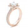 18k Rose Gold 18k Rose Gold Custom Princess Cut Diamond Engagement Ring - Three-Quarter View -  100250 - Thumbnail
