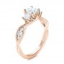 18k Rose Gold 18k Rose Gold Custom Princess Cut Diamond Engagement Ring - Three-Quarter View -  101223 - Thumbnail