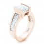 14k Rose Gold 14k Rose Gold Custom Princess Cut Diamond Engagement Ring - Three-Quarter View -  102536 - Thumbnail