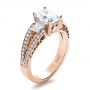 18k Rose Gold 18k Rose Gold Custom Princess Cut Diamond Engagement Ring - Three-Quarter View -  1208 - Thumbnail