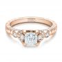 14k Rose Gold 14k Rose Gold Custom Princess Cut Diamond Engagement Ring - Flat View -  100778 - Thumbnail