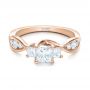 14k Rose Gold 14k Rose Gold Custom Princess Cut Diamond Engagement Ring - Flat View -  101223 - Thumbnail