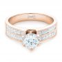 14k Rose Gold 14k Rose Gold Custom Princess Cut Diamond Engagement Ring - Flat View -  102399 - Thumbnail