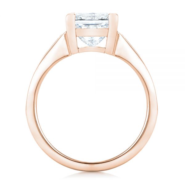 14k Rose Gold 14k Rose Gold Custom Princess Cut Diamond Engagement Ring - Front View -  102536