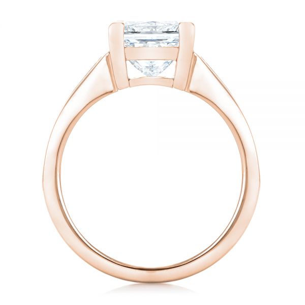 14k Rose Gold 14k Rose Gold Custom Princess Cut Diamond Engagement Ring - Front View -  102536