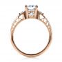 18k Rose Gold 18k Rose Gold Custom Princess Cut Diamond Engagement Ring - Front View -  1208 - Thumbnail