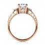 14k Rose Gold 14k Rose Gold Custom Princess Cut Diamond Engagement Ring - Front View -  1208 - Thumbnail