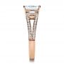 14k Rose Gold 14k Rose Gold Custom Princess Cut Diamond Engagement Ring - Side View -  1208 - Thumbnail