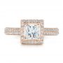 14k Rose Gold 14k Rose Gold Custom Princess Cut Diamond Engagement Ring - Top View -  100250 - Thumbnail