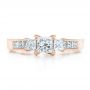 18k Rose Gold 18k Rose Gold Custom Princess Cut Diamond Engagement Ring - Top View -  100632 - Thumbnail