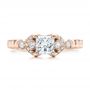 18k Rose Gold 18k Rose Gold Custom Princess Cut Diamond Engagement Ring - Top View -  100778 - Thumbnail