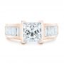 18k Rose Gold 18k Rose Gold Custom Princess Cut Diamond Engagement Ring - Top View -  102536 - Thumbnail