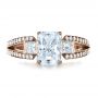 14k Rose Gold 14k Rose Gold Custom Princess Cut Diamond Engagement Ring - Top View -  1208 - Thumbnail
