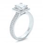 18k White Gold 18k White Gold Custom Princess Cut Diamond Engagement Ring - Three-Quarter View -  100250 - Thumbnail