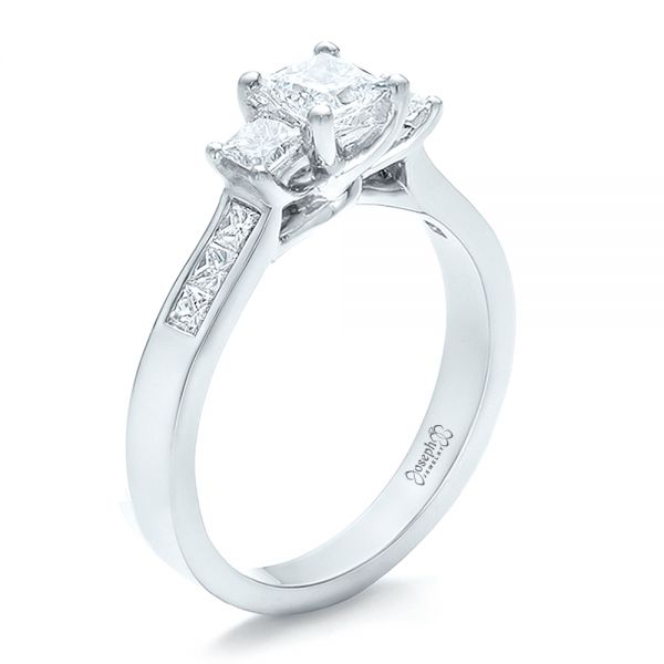 Custom Princess Cut Diamond Engagement Ring - Image